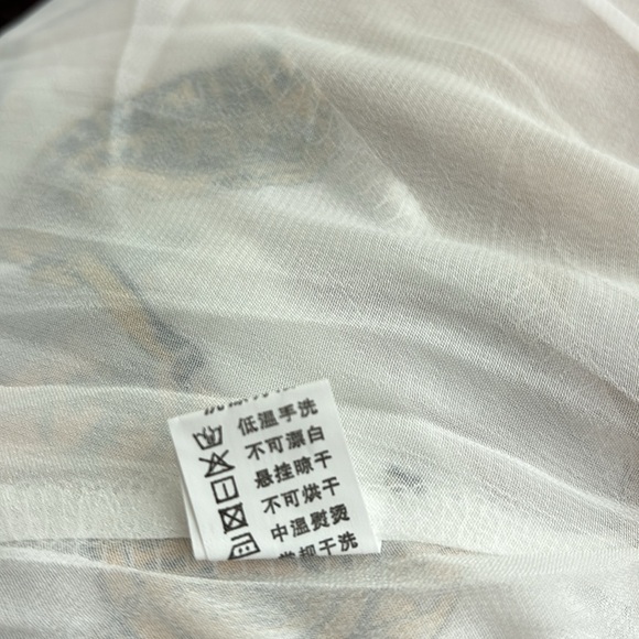 Orange and white asymmetrical midi skirt - Picture 6 of 10